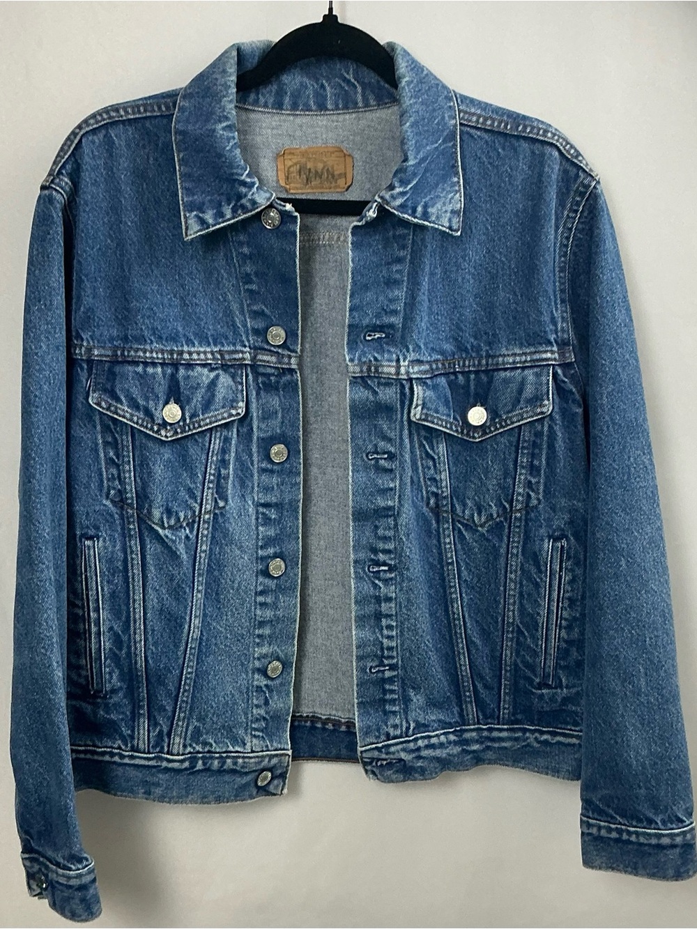 Vintage 80s JCPenney Plain Pockets Denim Trucker Jacket 42R